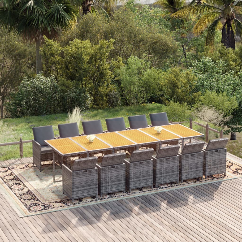 13-Delige Tuinset Met Kussens Poly Rattan