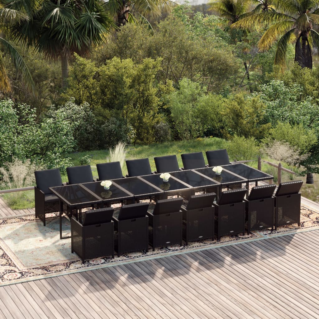 13-Delige Tuinset Met Kussens Poly Rattan