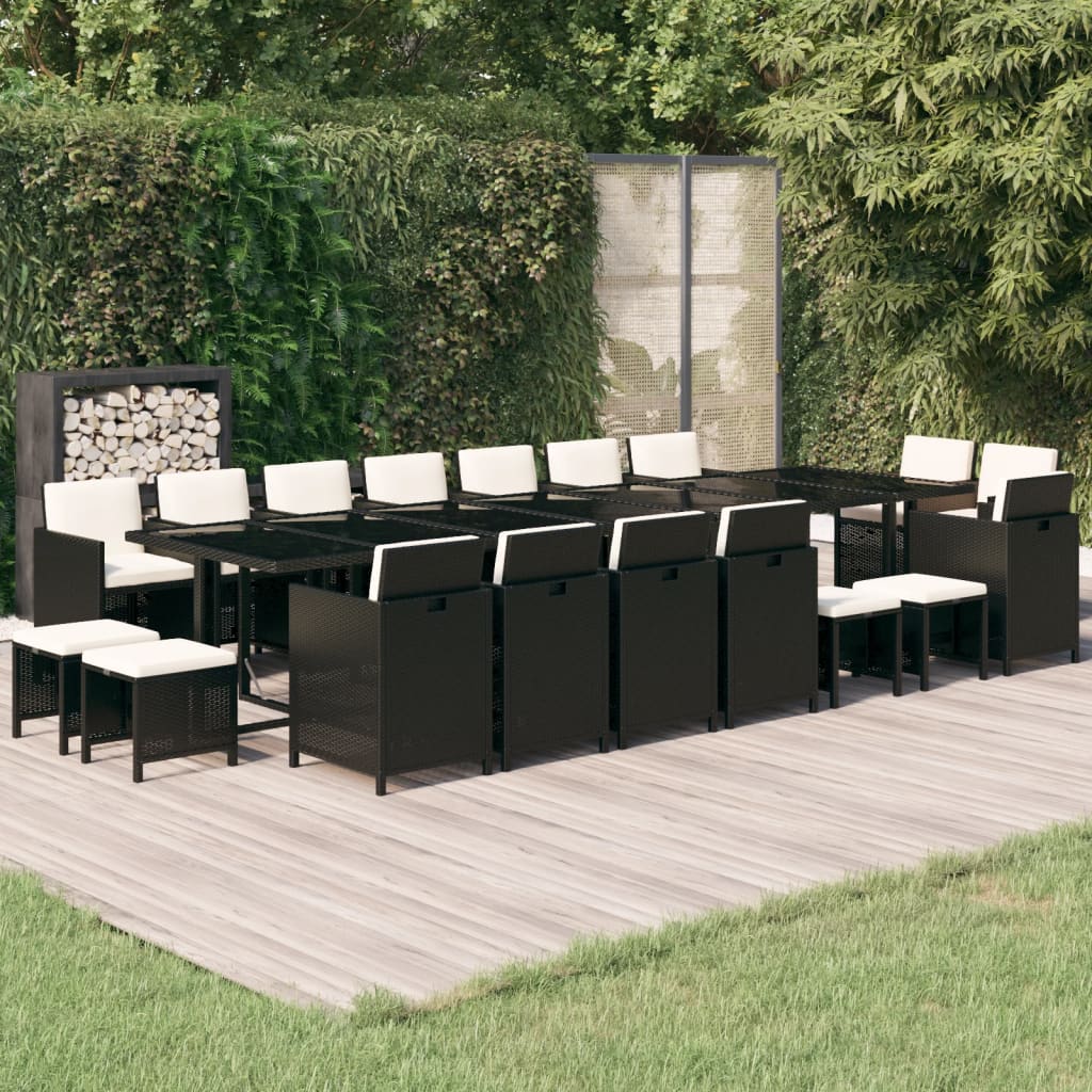 19-Delige Tuinset Met Kussens Poly Rattan