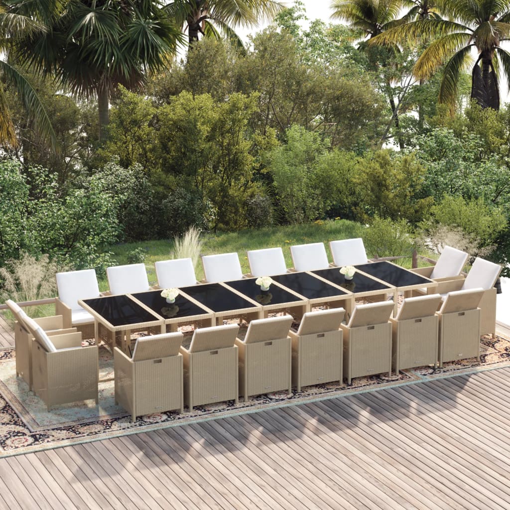13-Delige Tuinset Met Kussens Poly Rattan