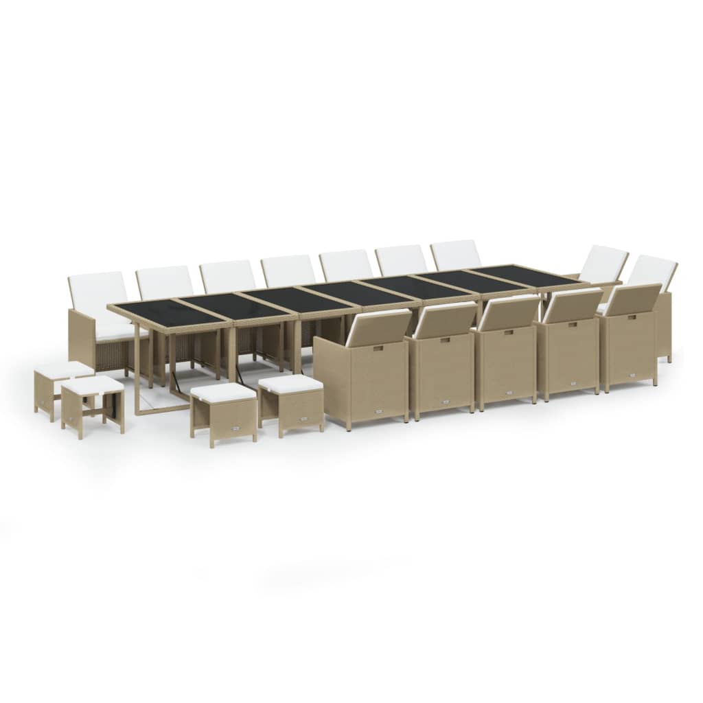 19-Delige Tuinset Met Kussens Poly Rattan