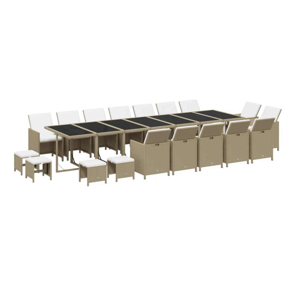 19-Delige Tuinset Met Kussens Poly Rattan
