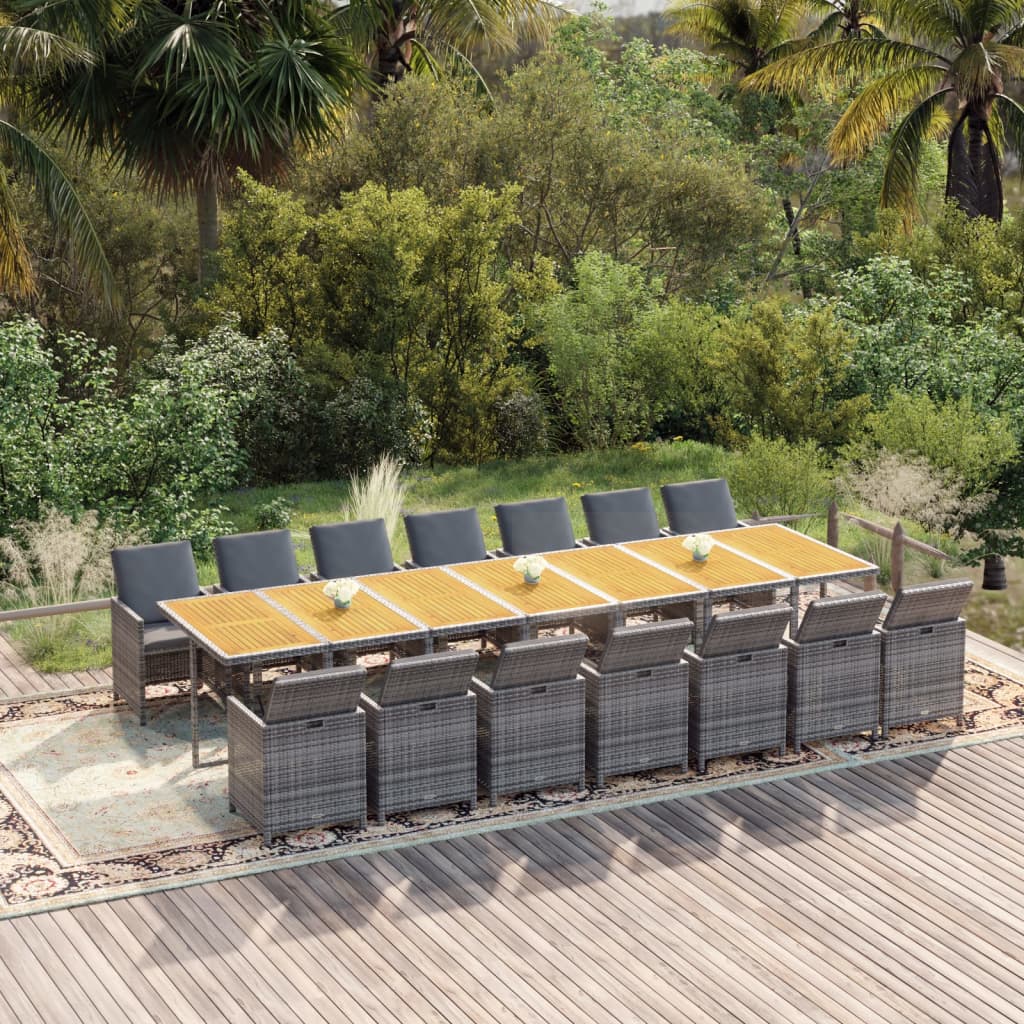 13-Delige Tuinset Met Kussens Poly Rattan