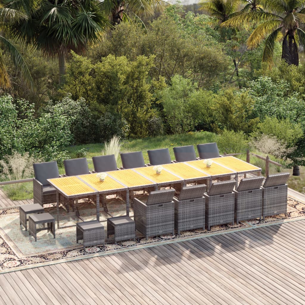 19-Delige Tuinset Met Kussens Poly Rattan