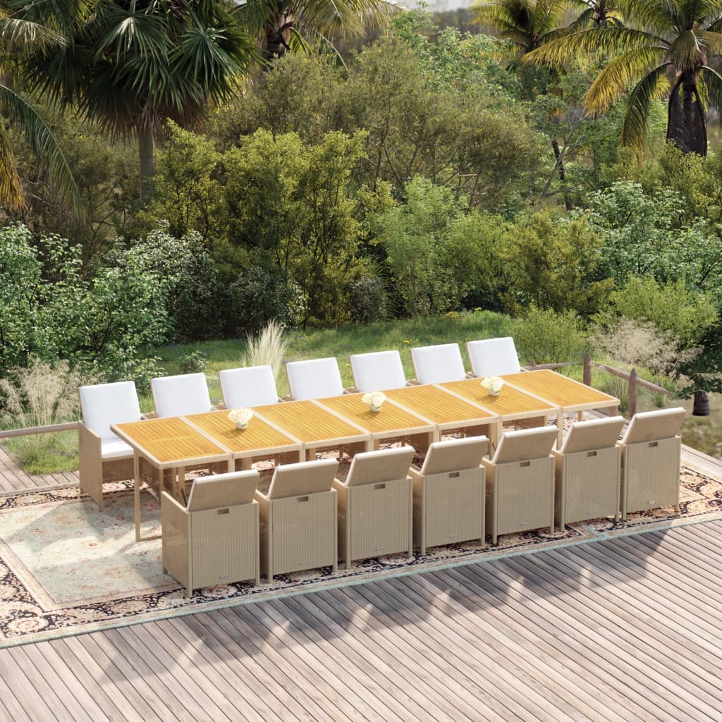 13-Delige Tuinset Met Kussens Poly Rattan