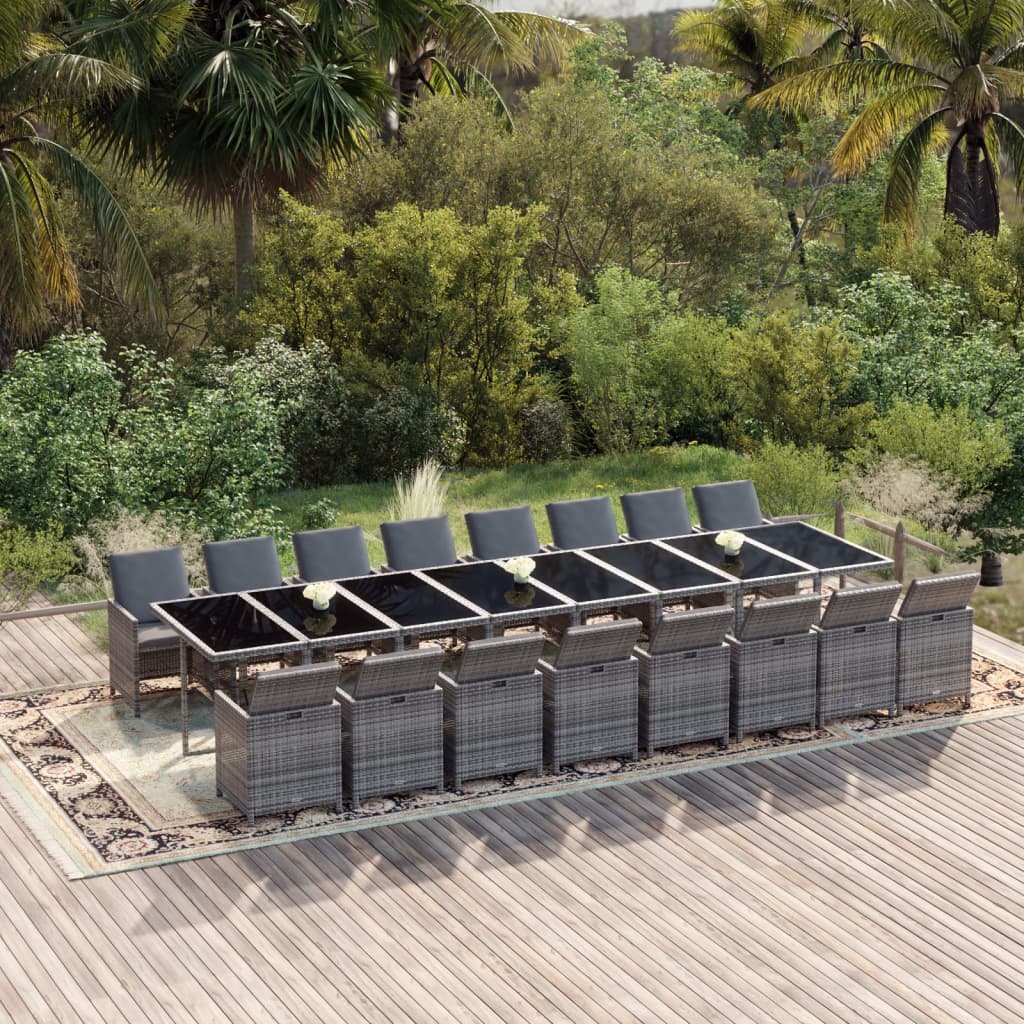 13-Delige Tuinset Met Kussens Poly Rattan
