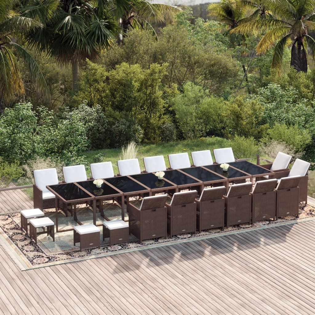 19-Delige Tuinset Met Kussens Poly Rattan