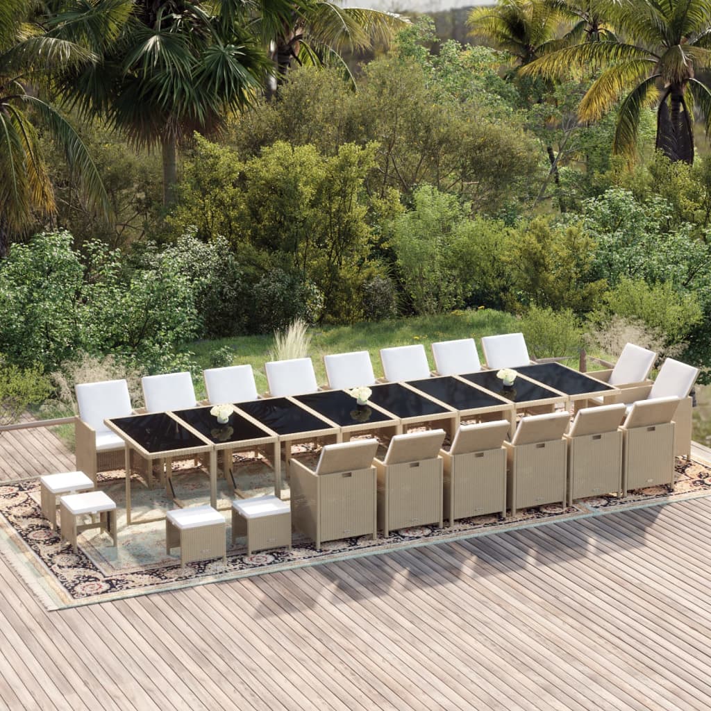 19-Delige Tuinset Met Kussens Poly Rattan