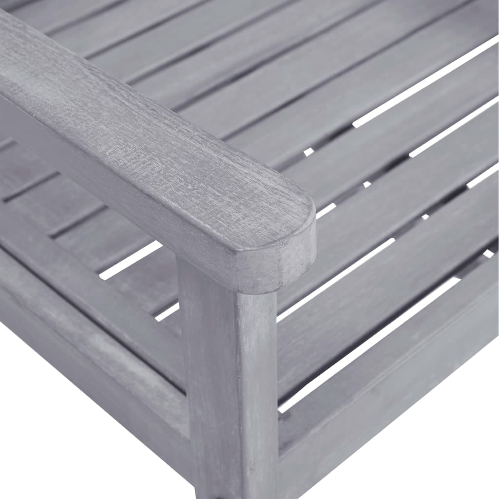 7-Delige Tuinset Massief Acaciahout Grijs