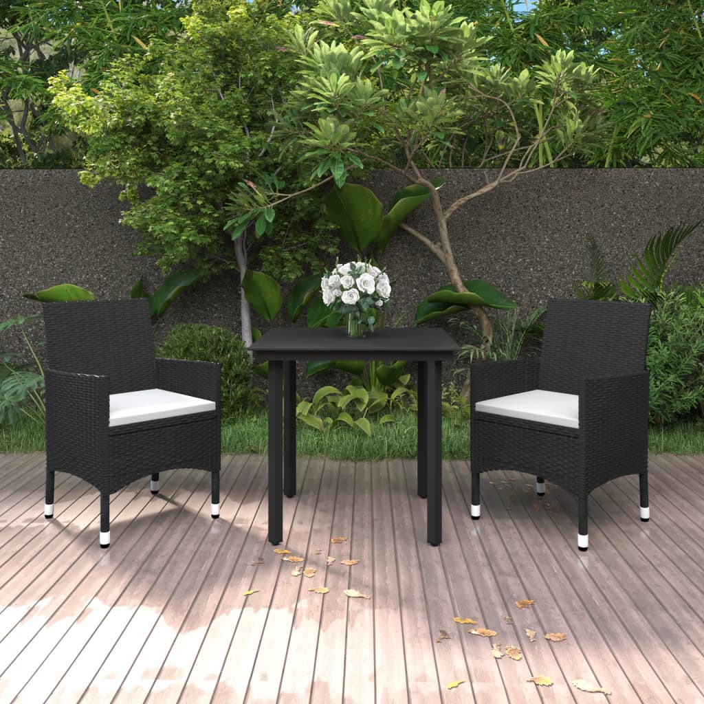 7-Delige Tuinset Met Kussens Poly Rattan En Glas