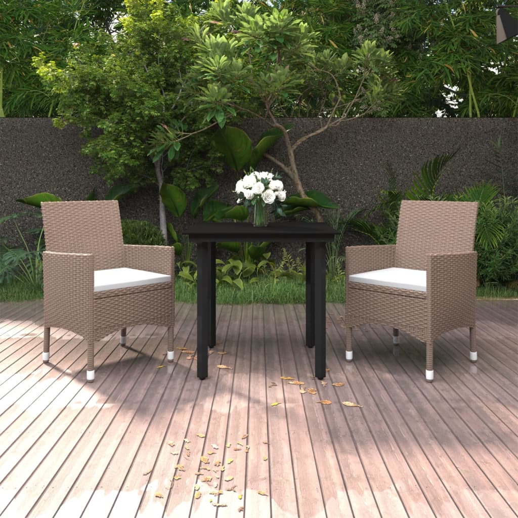 7-Delige Tuinset Met Kussens Poly Rattan En Glas