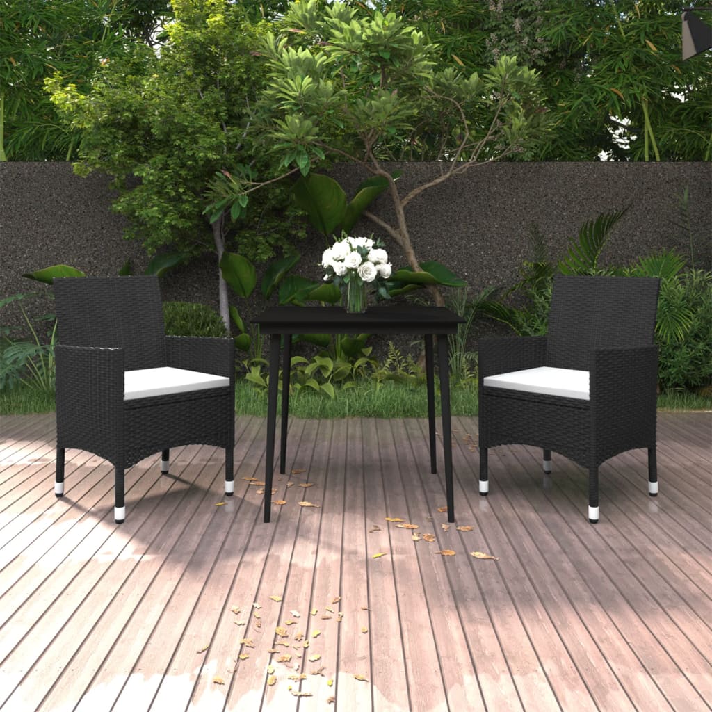 7-Delige Tuinset Met Kussens Poly Rattan En Glas