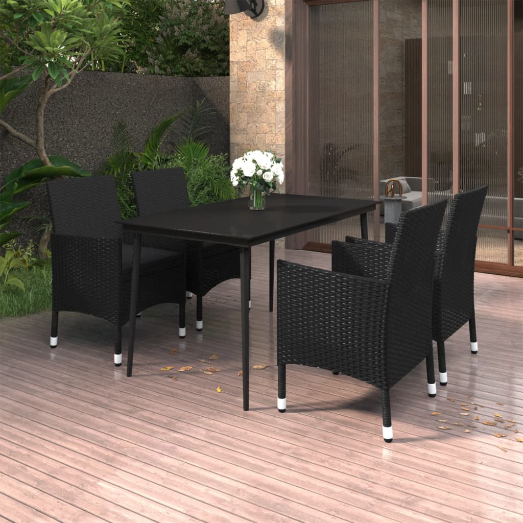 7-Delige Tuinset Met Kussens Poly Rattan En Glas