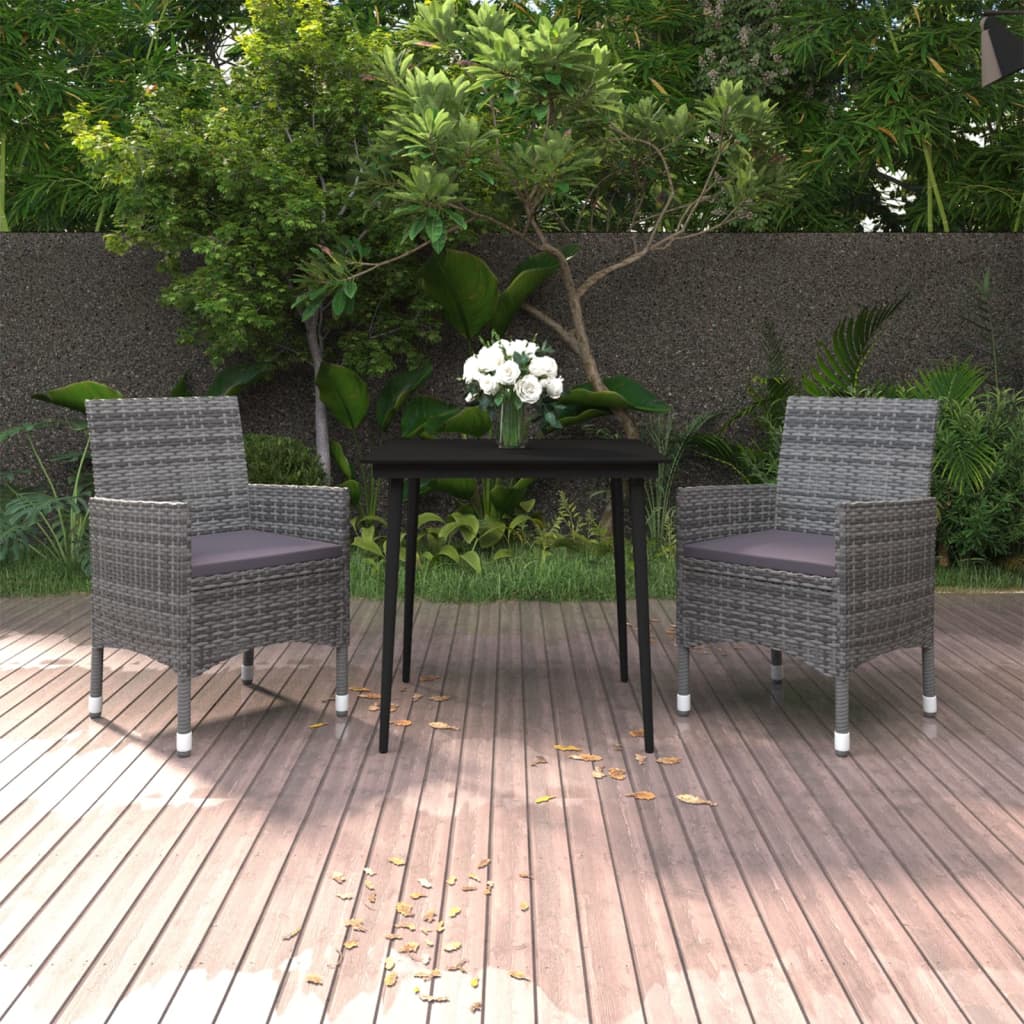 7-Delige Tuinset Met Kussens Poly Rattan En Glas
