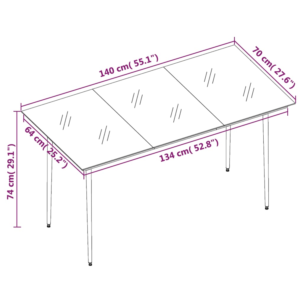 7-Delige Tuinset Met Kussens Poly Rattan En Glas