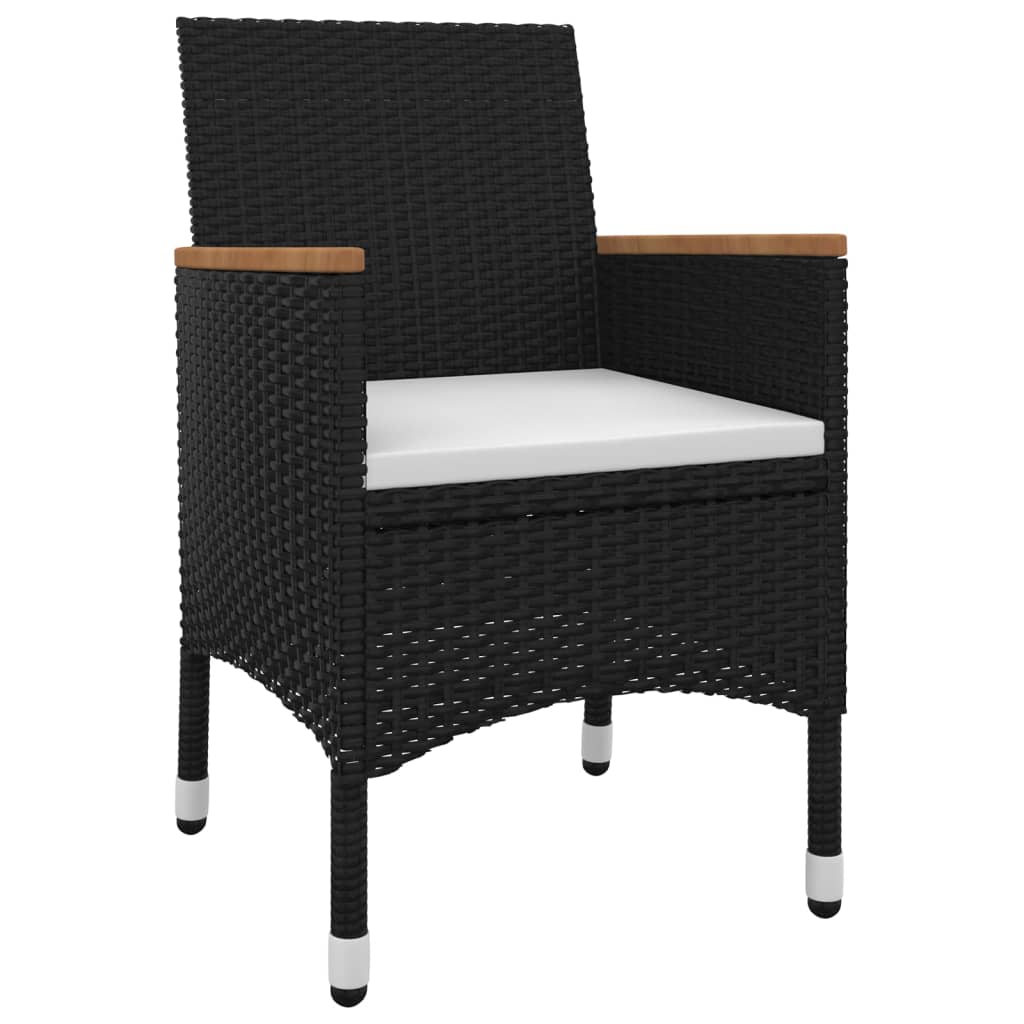 3-Delige Tuinset Met Kussens Poly Rattan En Glas