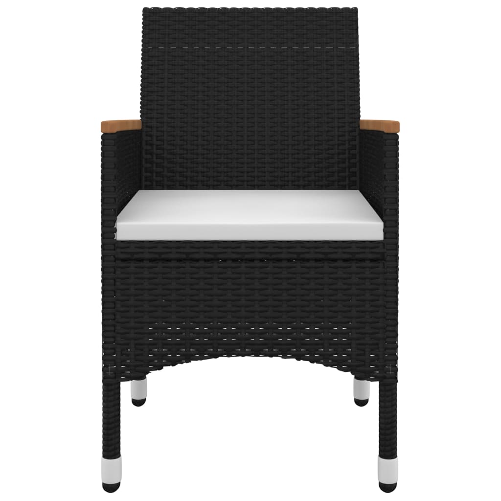 3-Delige Tuinset Met Kussens Poly Rattan En Glas