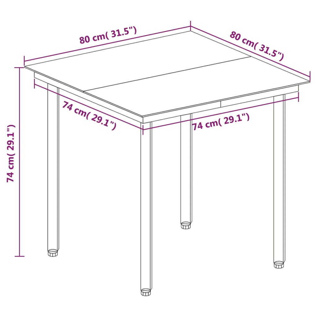 3-Delige Tuinset Met Kussens Poly Rattan En Glas