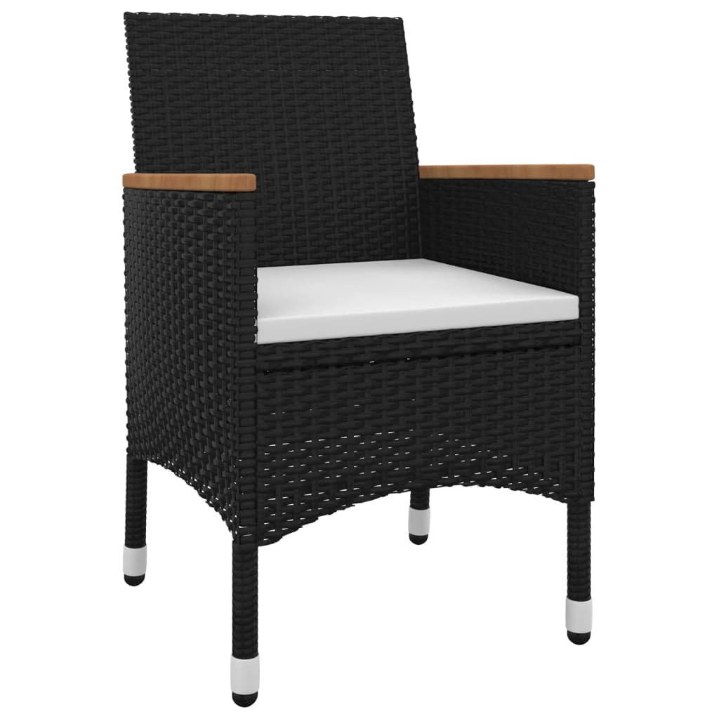 3-Delige Tuinset Met Kussens Poly Rattan En Glas