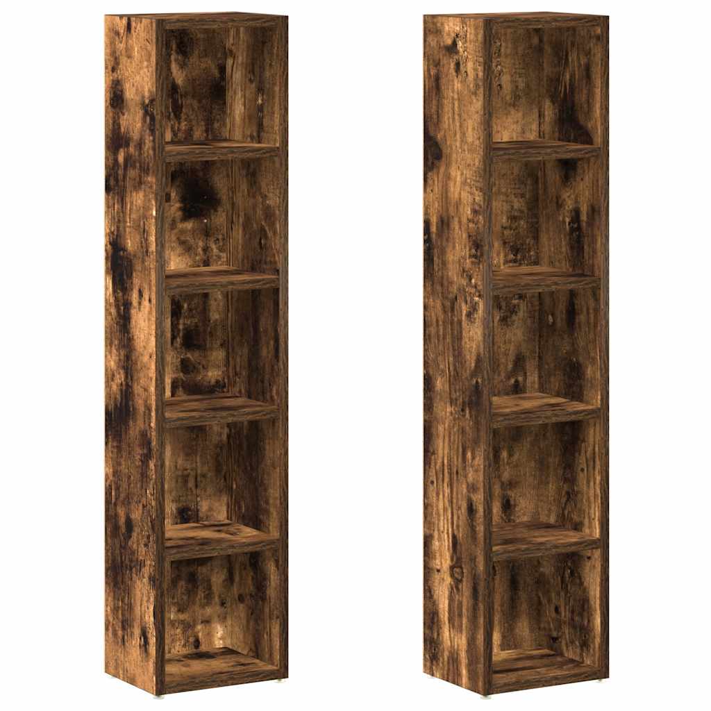 Cd-Kasten 21X16X93,5 Cm Bewerkt Hout Kleurig