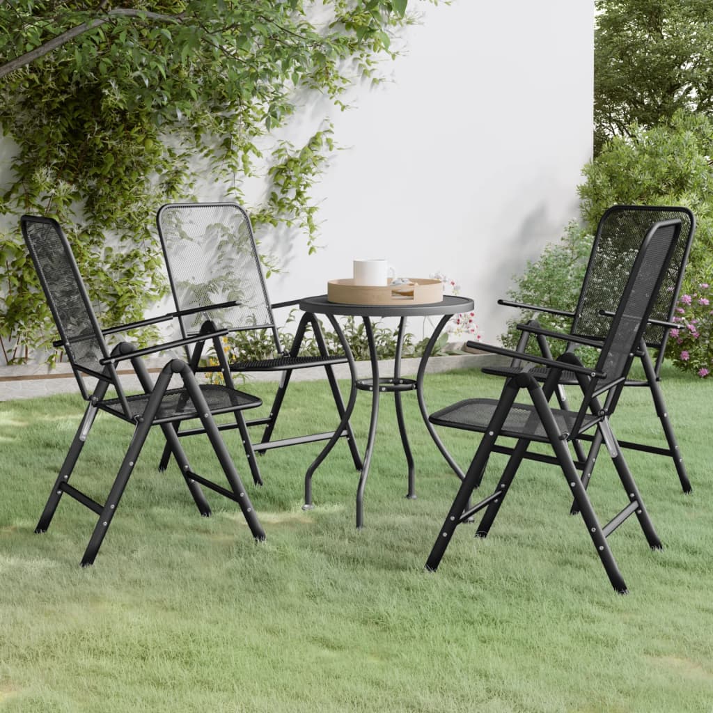 5-Delige Tuinset Metaalgaas Antracietkleurig