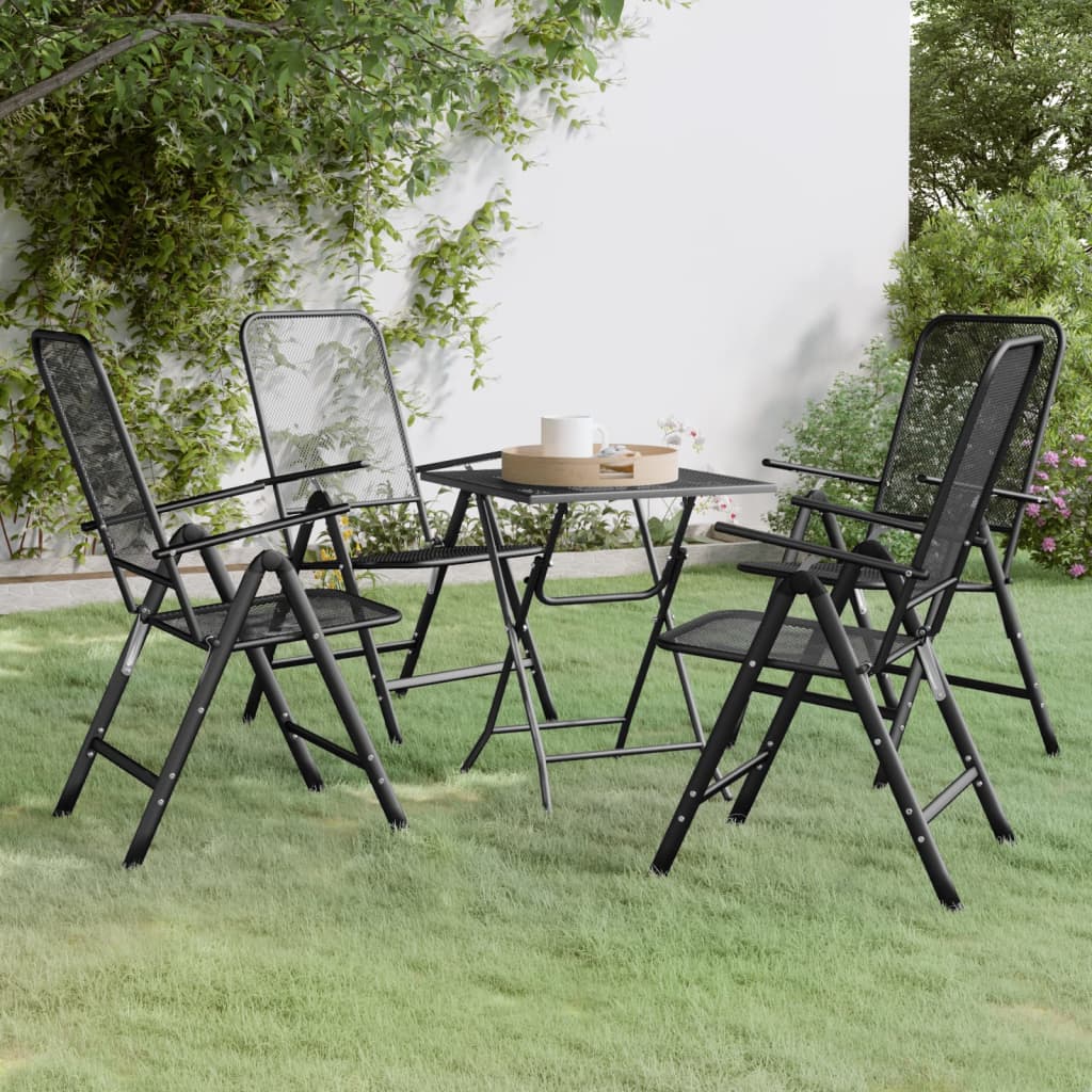 5-Delige Tuinset Metaalgaas Antracietkleurig