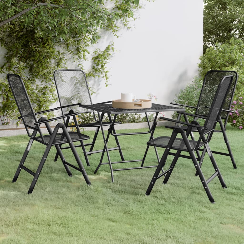 5-Delige Tuinset Metaalgaas Antracietkleurig