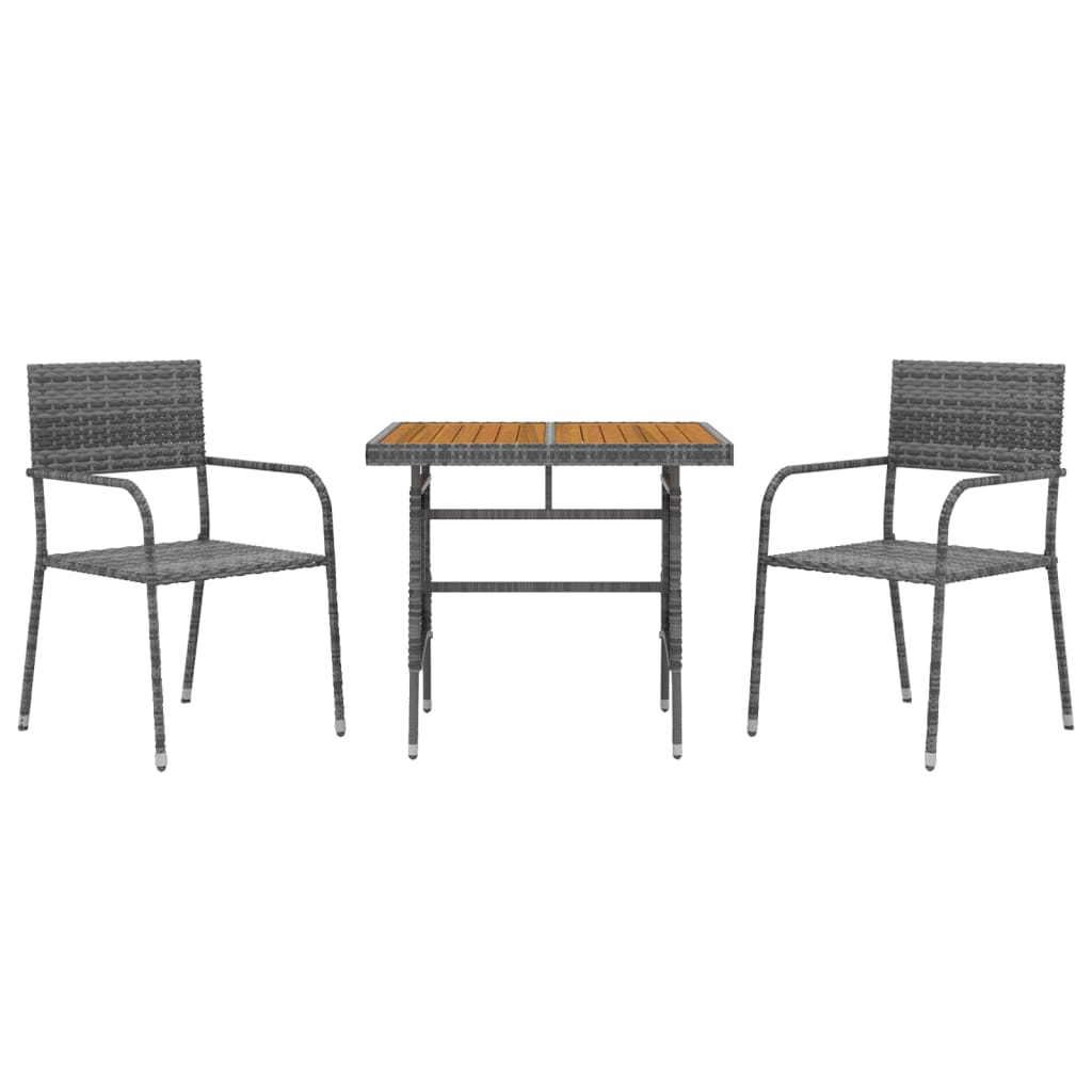 3-Delige Tuinset Poly Rattan