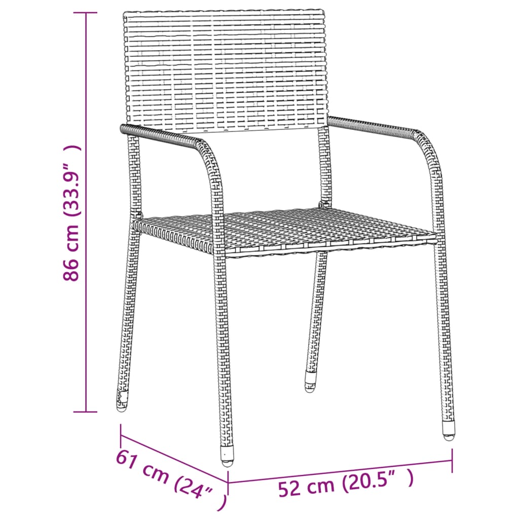 3-Delige Tuinset Poly Rattan