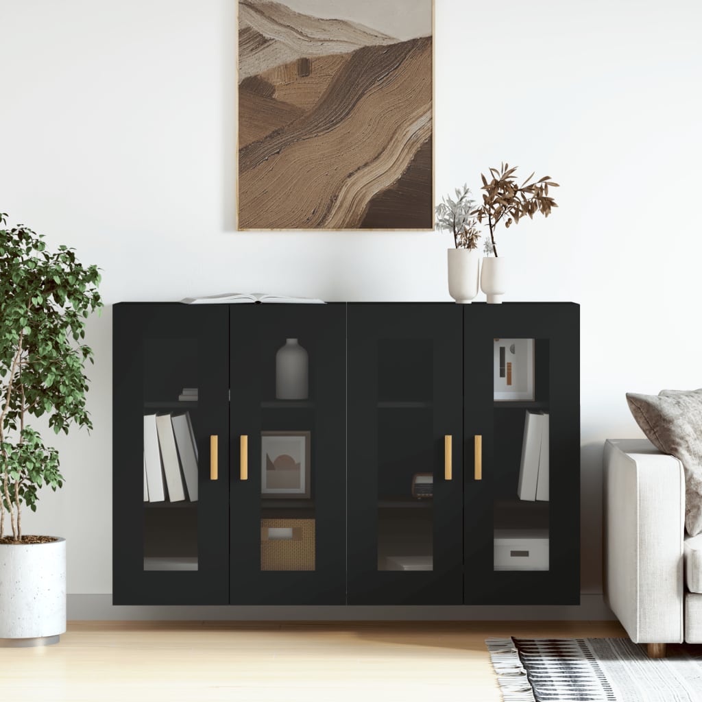 Wandgemonteerde Kasten 2 Pcs Artisan Eik En Zwart