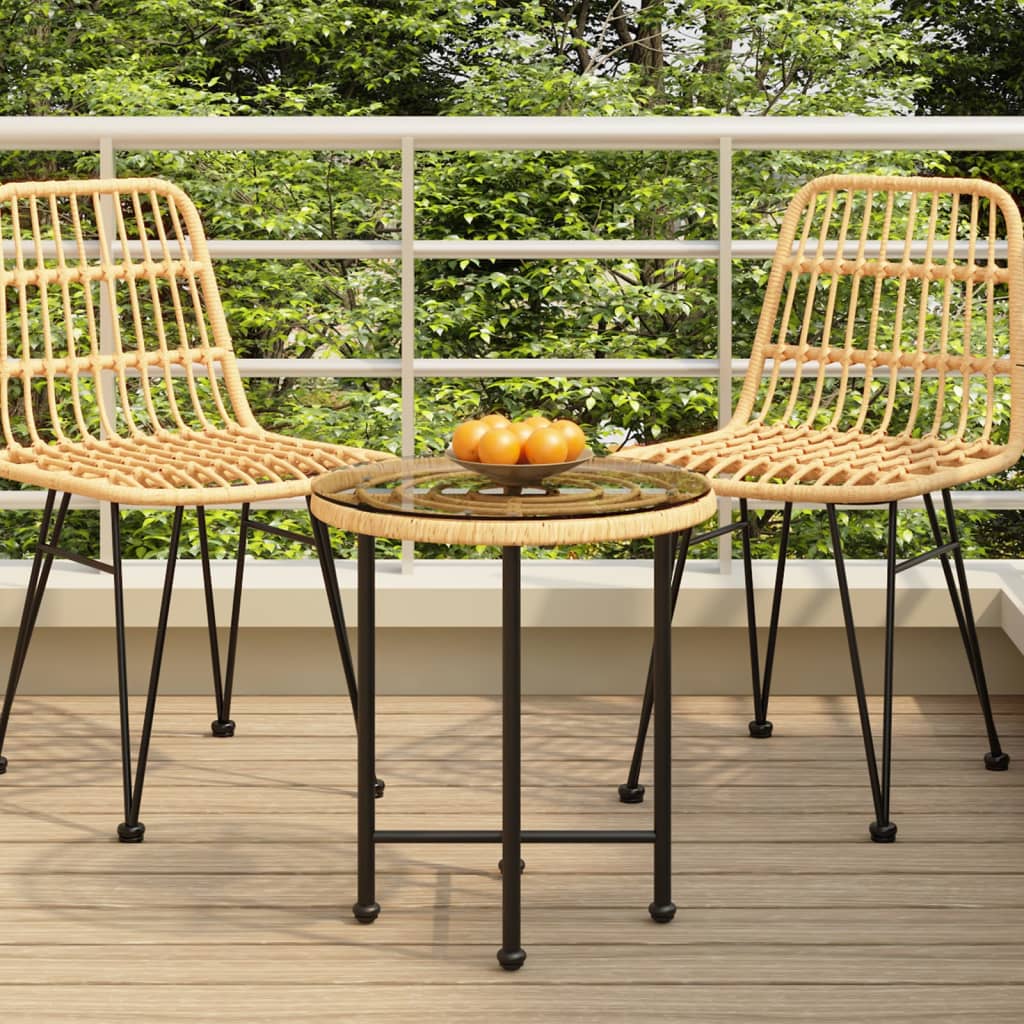 Eettafel Ø55 Cm Gehard Glas En Staal