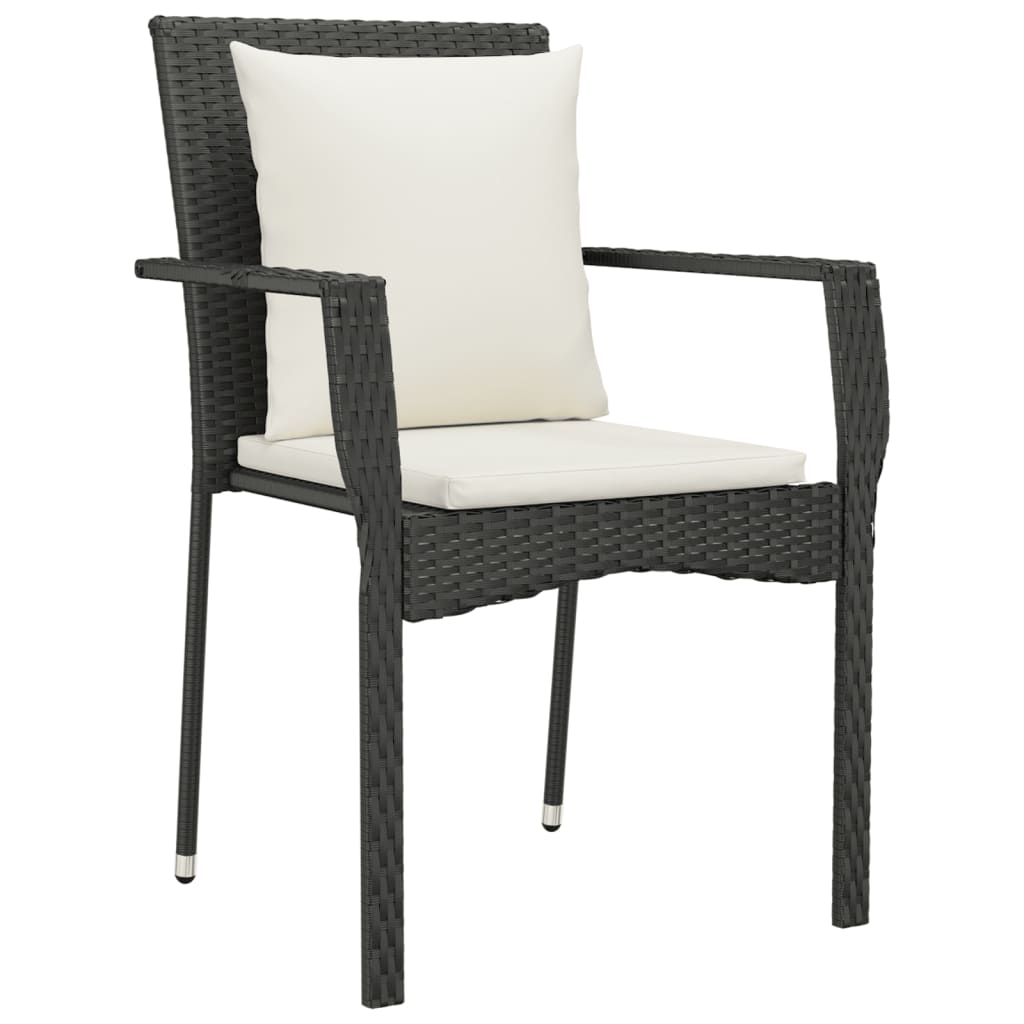 3-Delige Tuinset Met Kussens Poly Rattan