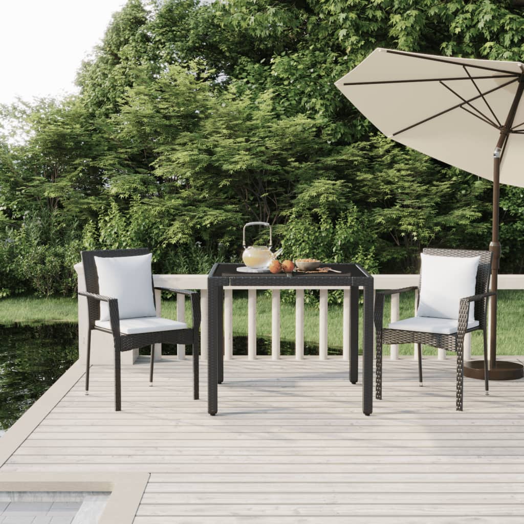 3-Delige Tuinset Met Kussens Poly Rattan
