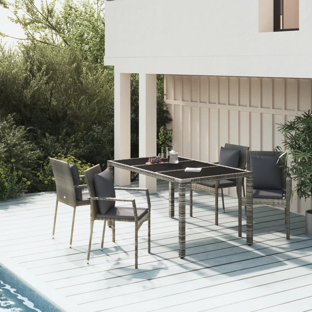 3-Delige Tuinset Met Kussens Poly Rattan