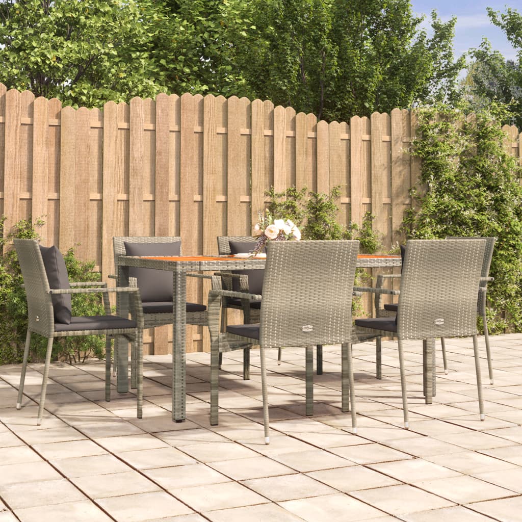 3-Delige Tuinset Met Kussens Poly Rattan