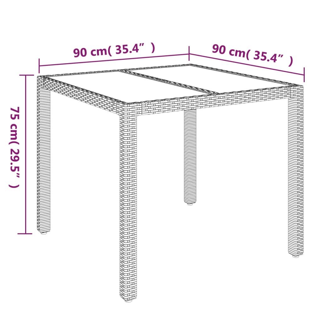 3-Delige Tuinset Met Kussens Poly Rattan