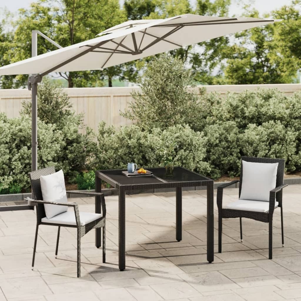 3-Delige Tuinset Met Kussens Poly Rattan