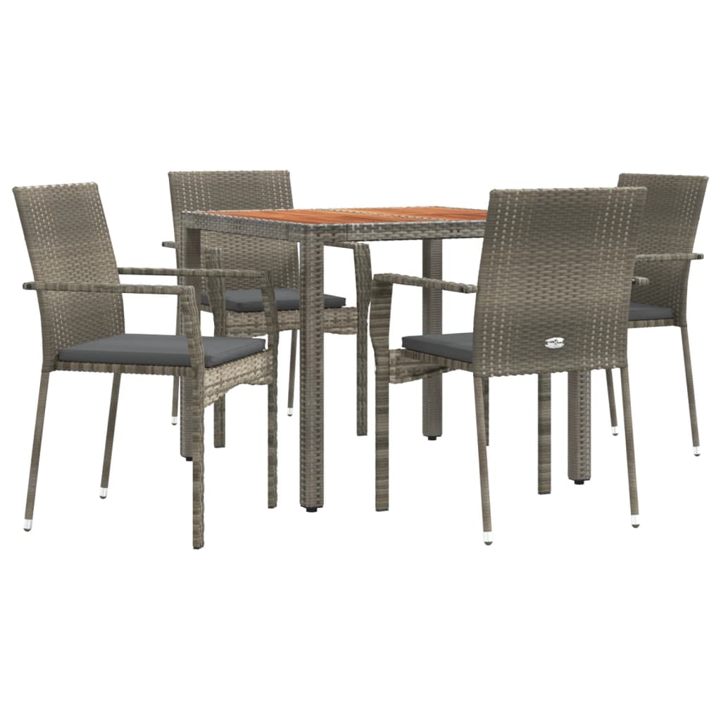 5-Delige Tuinset Met Kussens Poly Rattan