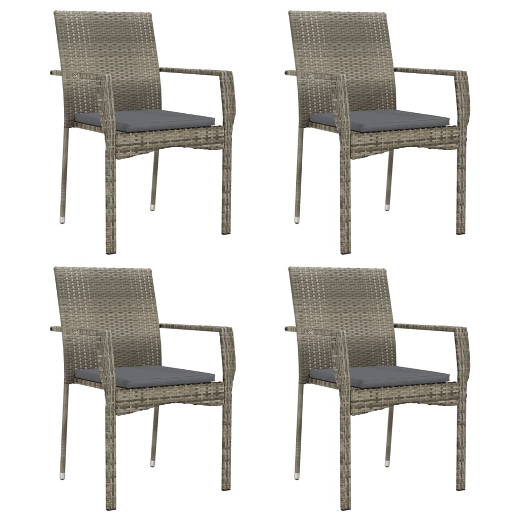 5-Delige Tuinset Met Kussens Poly Rattan