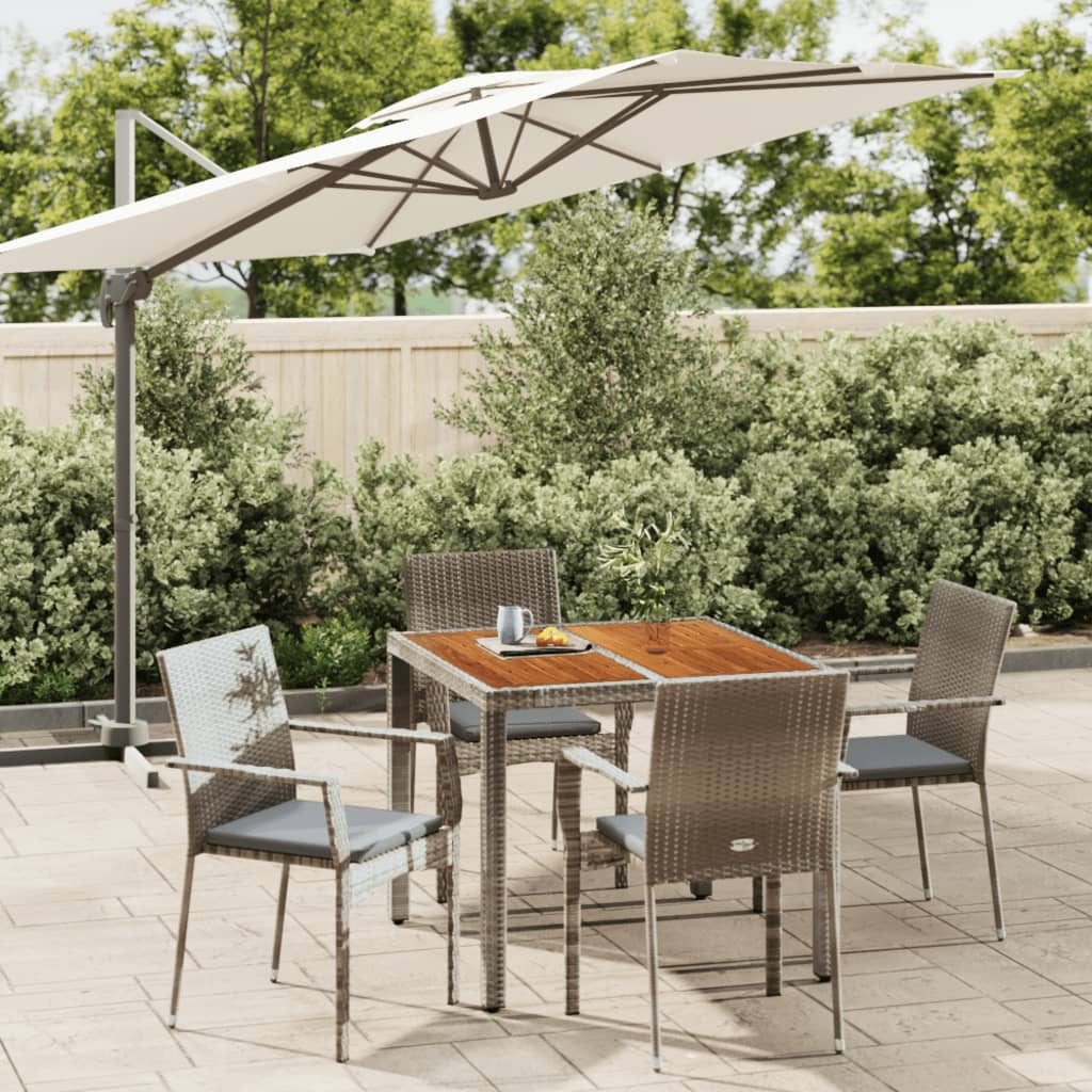 5-Delige Tuinset Met Kussens Poly Rattan