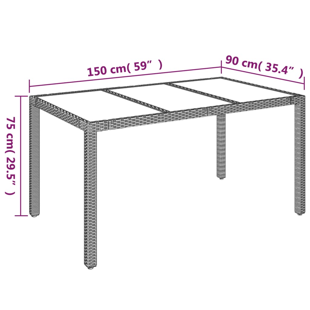 7-Delige Tuinset Met Kussens Poly Rattan