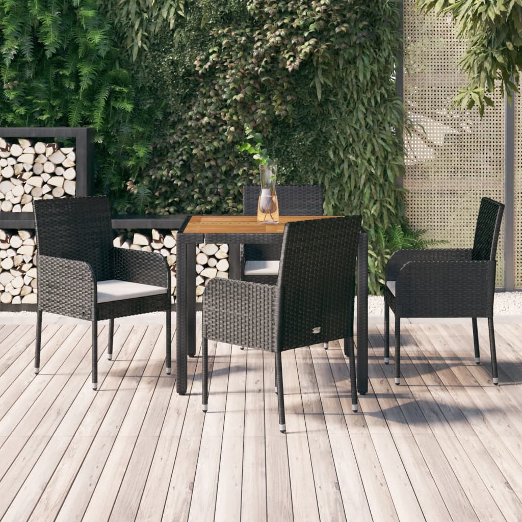 3-Delige Tuinset Met Kussens Poly Rattan