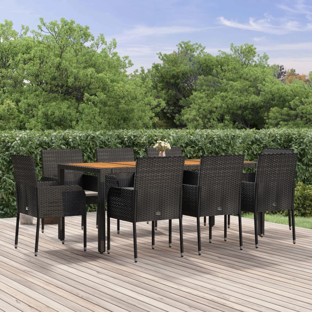 3-Delige Tuinset Met Kussens Poly Rattan