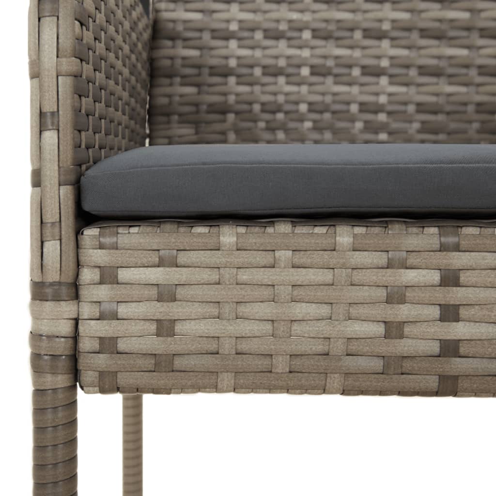 3-Delige Tuinset Met Kussens Poly Rattan