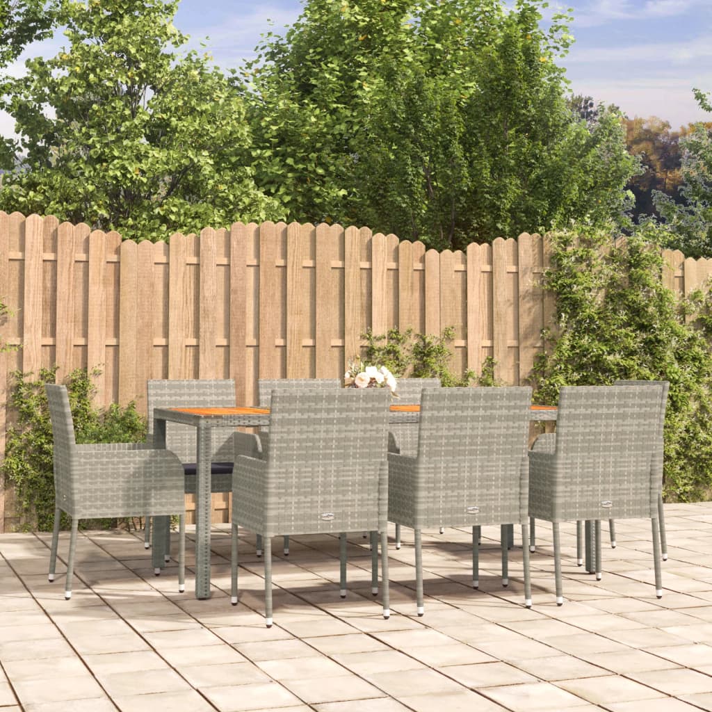 3-Delige Tuinset Met Kussens Poly Rattan