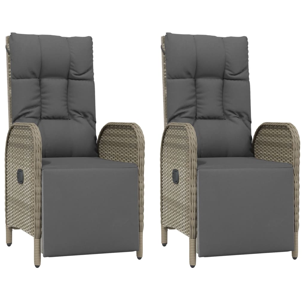 5-Delige Tuinset Met Kussens Poly Rattan Grijs
