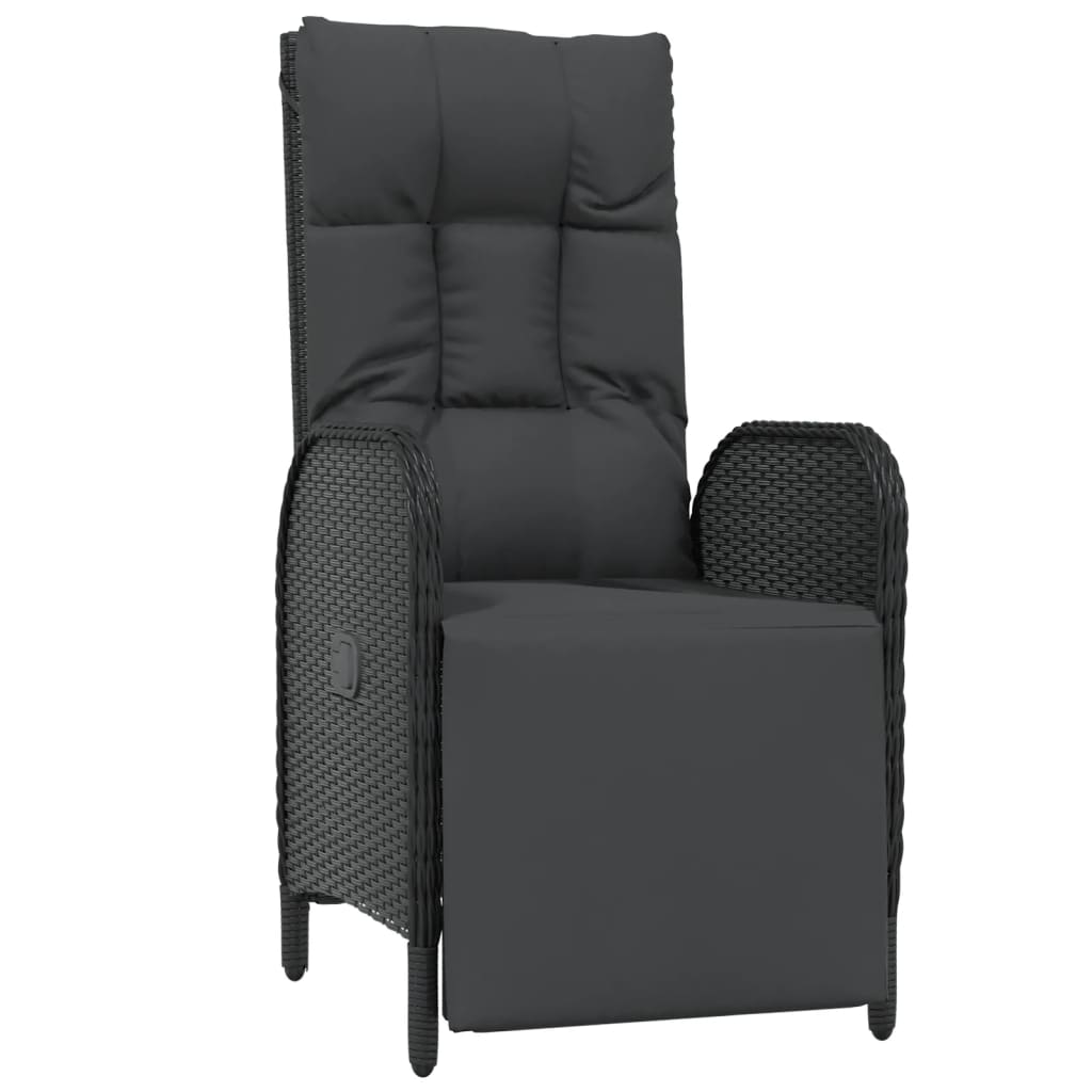 5-Delige Tuinset Met Kussens Poly Rattan Zwart