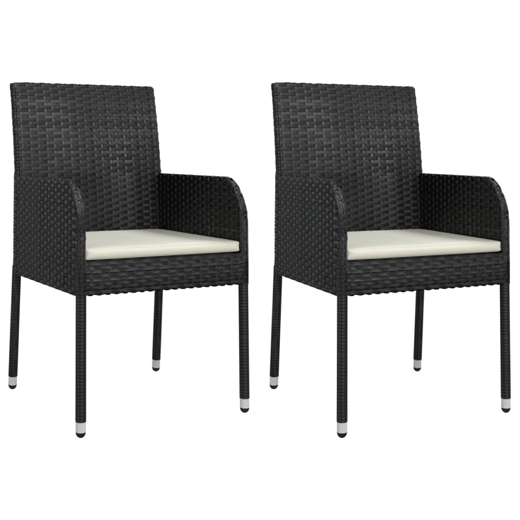 3-Delige Tuinset Met Kussens Poly Rattan