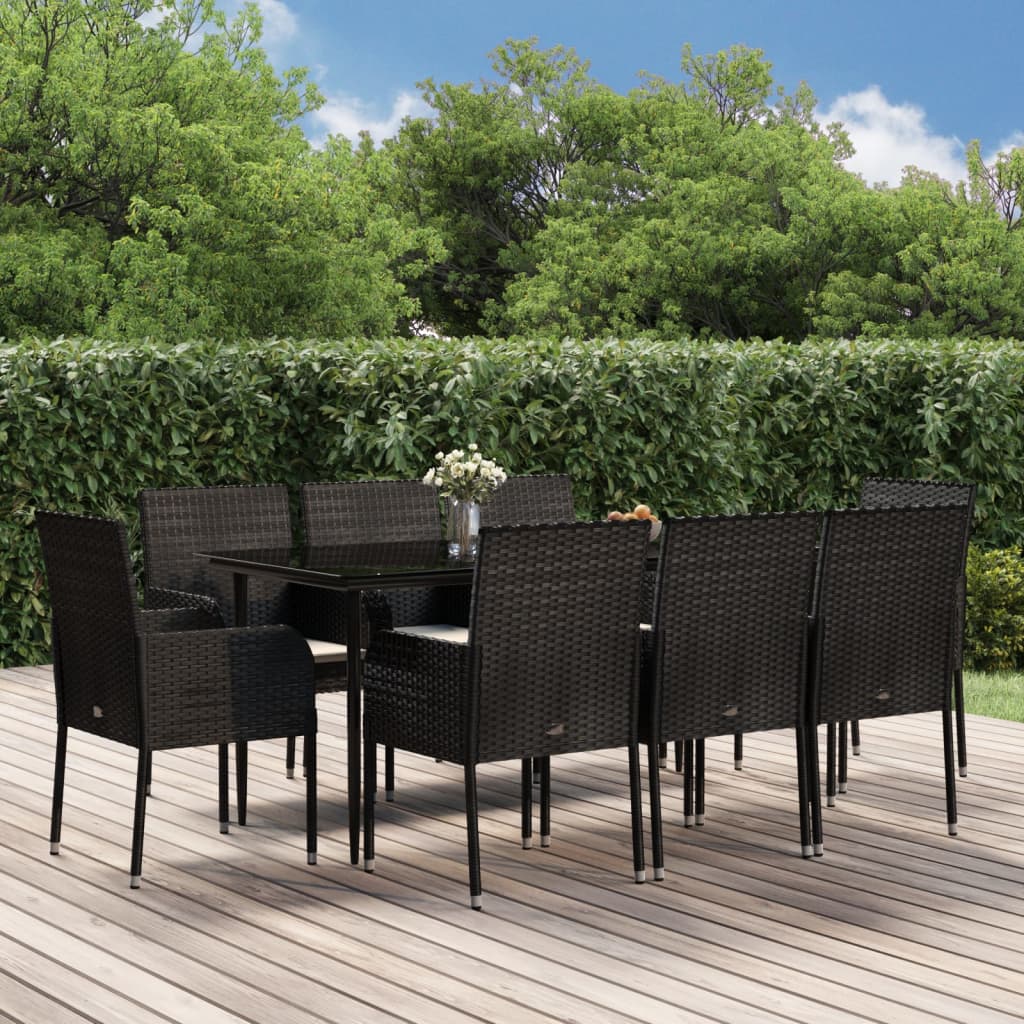 3-Delige Tuinset Met Kussens Poly Rattan