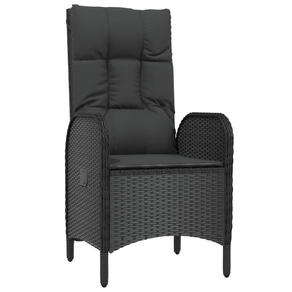 5-Delige Tuinset Met Kussens Poly Rattan Zwart